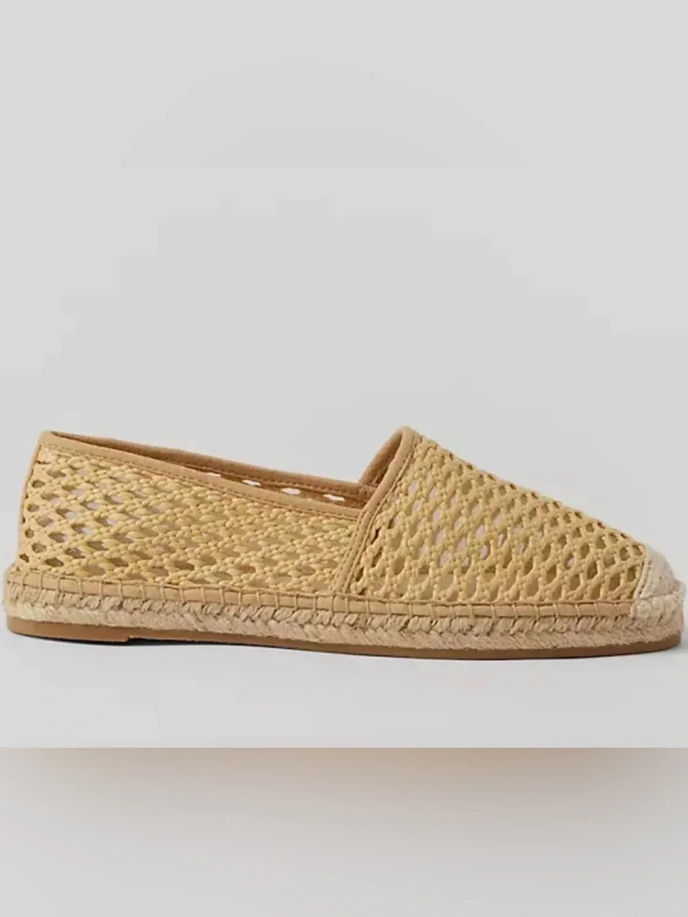 Ann Taylor Woven Espadrille Slip-On Flats in Tan